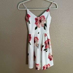 Soprano White and Pink Spaghetti Strap Mini Dress